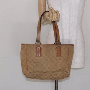 GUCCI GG Canvas Hand Bag Brown
